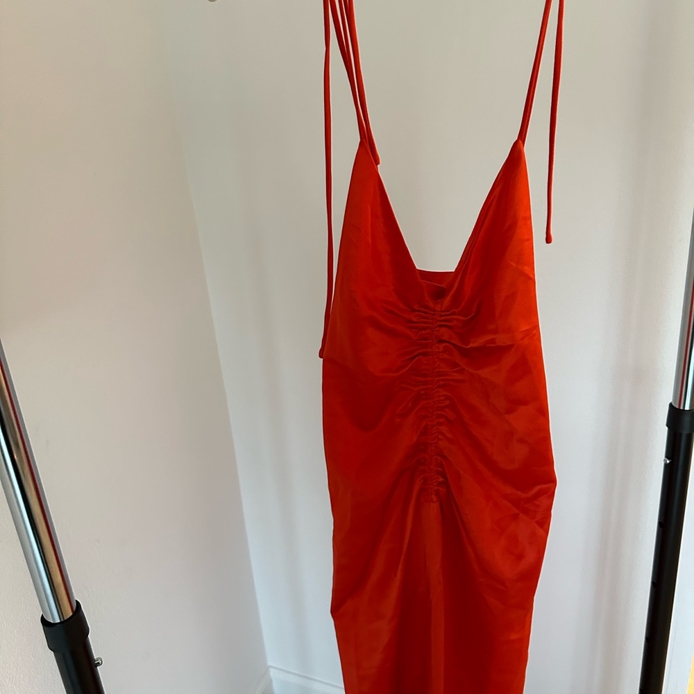 Jason Wu Dresses | Nwt Jason Wu Satin Red Orange … - image 3